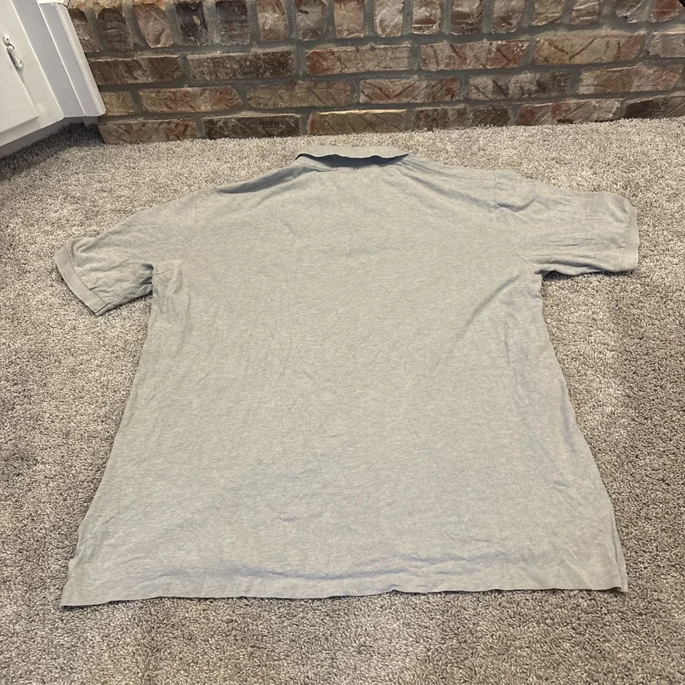 Polo Ralph Lauren Polo Shirt Gray Solid Preppy Cotton Pony Casual 3XLT Tall Golf